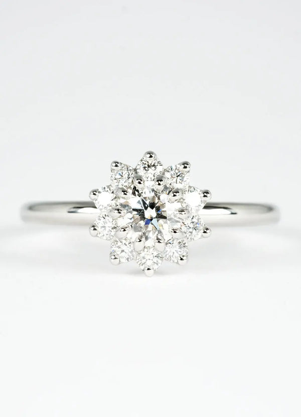 0.5ct Brilliant Cut Diamond & Platinum Flora Ring - James Newman Jewellery