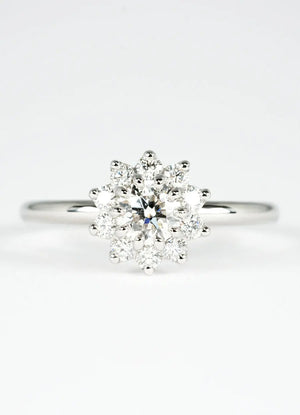 0.5ct Brilliant Cut Diamond & Platinum Flora Ring - James Newman Jewellery