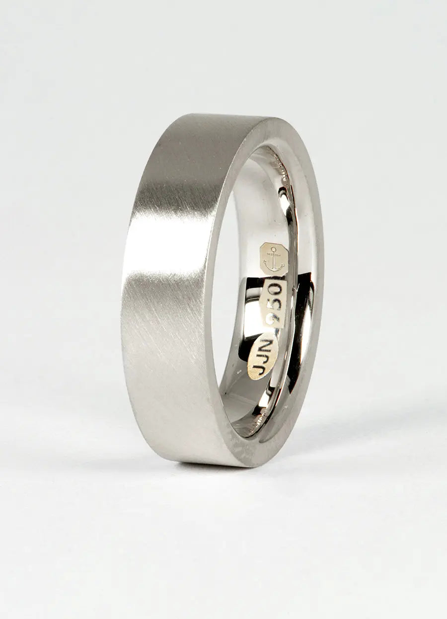 Wide platinum on sale wedding band