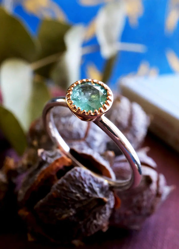 Emerald Smooth Band Gaia Ring - James Newman Jewellery
