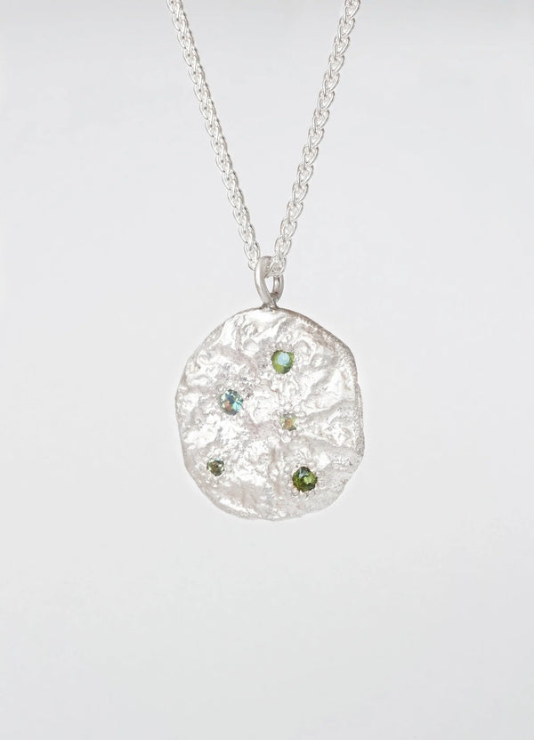 Green Diamonds Encrusted Flux Pendant - James Newman Jewellery