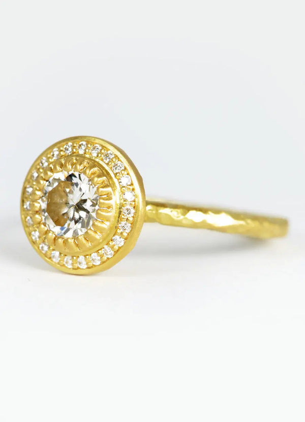 Fiori Solitaire Halo Ring - James Newman Jewellery
