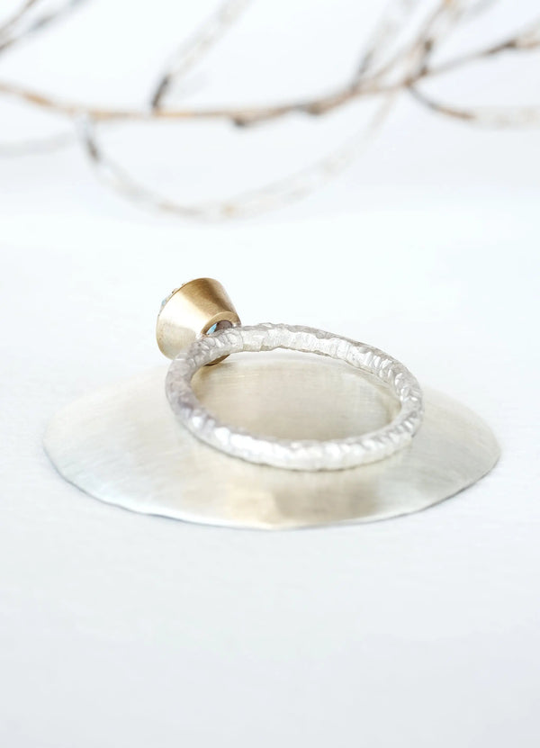 Milky Aquamarine Gaia Ring - James Newman Jewellery