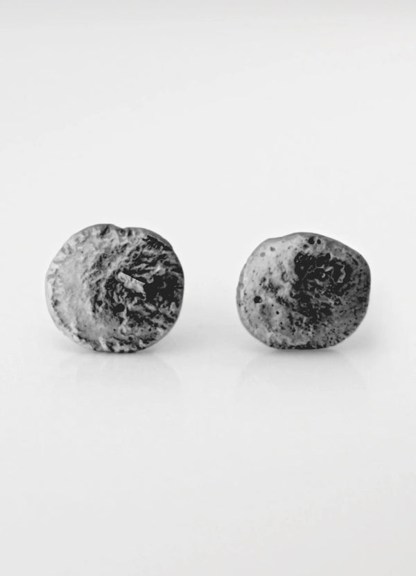 Round Silver Flux Studs - James Newman Jewellery