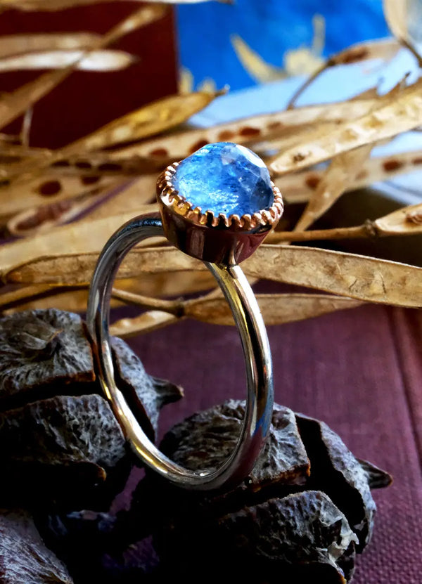 Santa Maria Aquamarine Smooth Band Gaia Ring - James Newman Jewellery