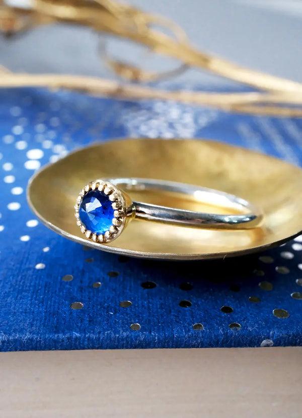 Sapphire Smooth Band Gaia Ring - James Newman Jewellery