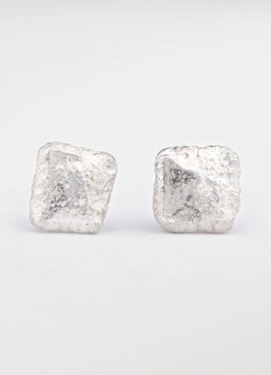 Square Silver Flux Studs - James Newman Jewellery