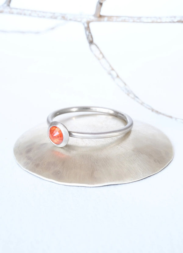 Orange Sapphire Palladium Ring - James Newman Jewellery