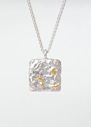 Salt and Pepper Diamond Encrusted Flux Pendant with Gold Detail - James Newman Jewellery