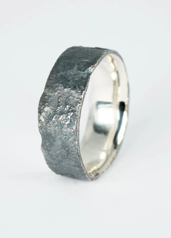 Wide Silver Flux Rings - James Newman Jewellery